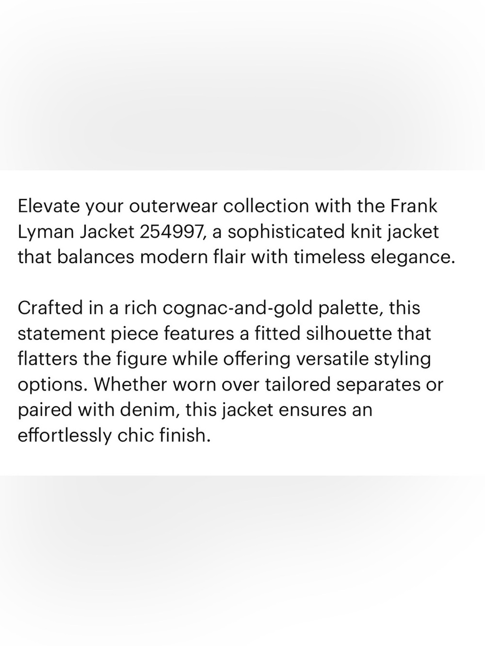 NWT Frank Lyman Design Collection Metallic Rose-Gold Eyelet Jacket.Stunning 🔥 - Picture 10 of 10